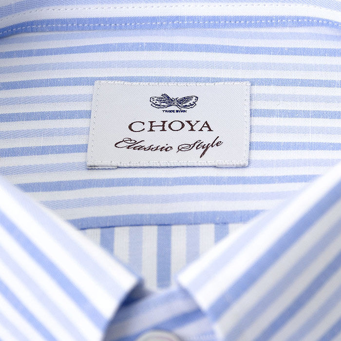 長袖ボタンダウン ブルー ワイシャツ スリムフィット CHOYA Classic Style