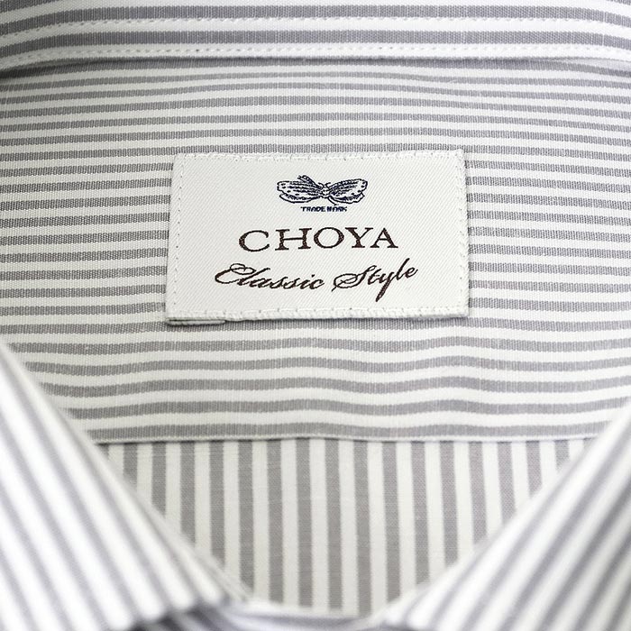 長袖ワイドカラー グレー ワイシャツ スリムフィット CHOYA Classic Style