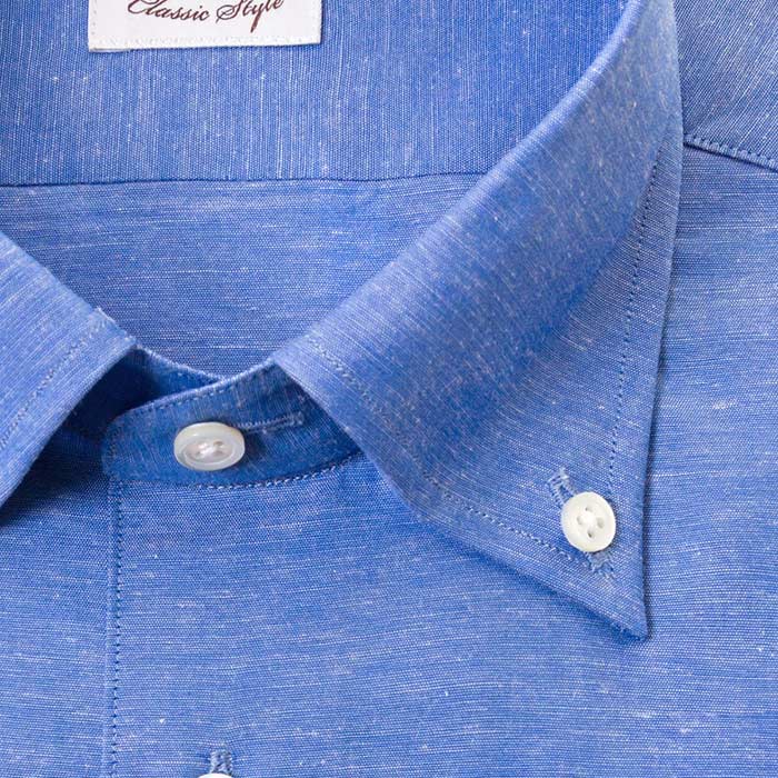 ワイシャツ スリムフィット 無地 ブルー ブロード CHOYA Classic Style