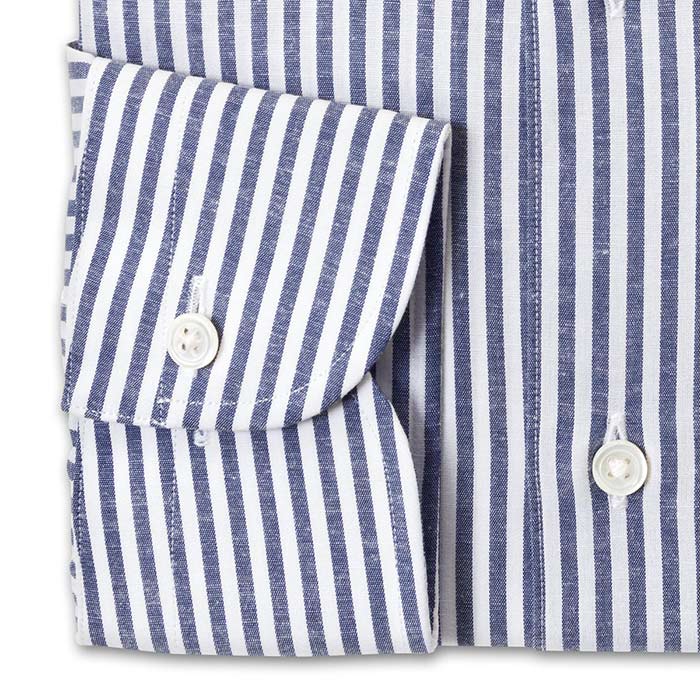 CHOYA Classic Style 長袖スリムフィット ボタンダウン ブルー ワイシャツ