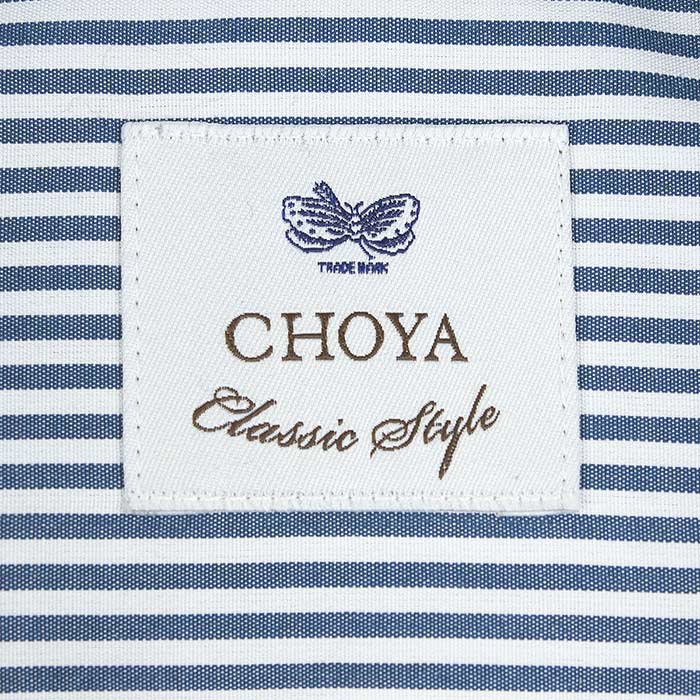 長袖ワイドカラー ネイビー ワイシャツ スリムフィット CHOYA Classic Style
