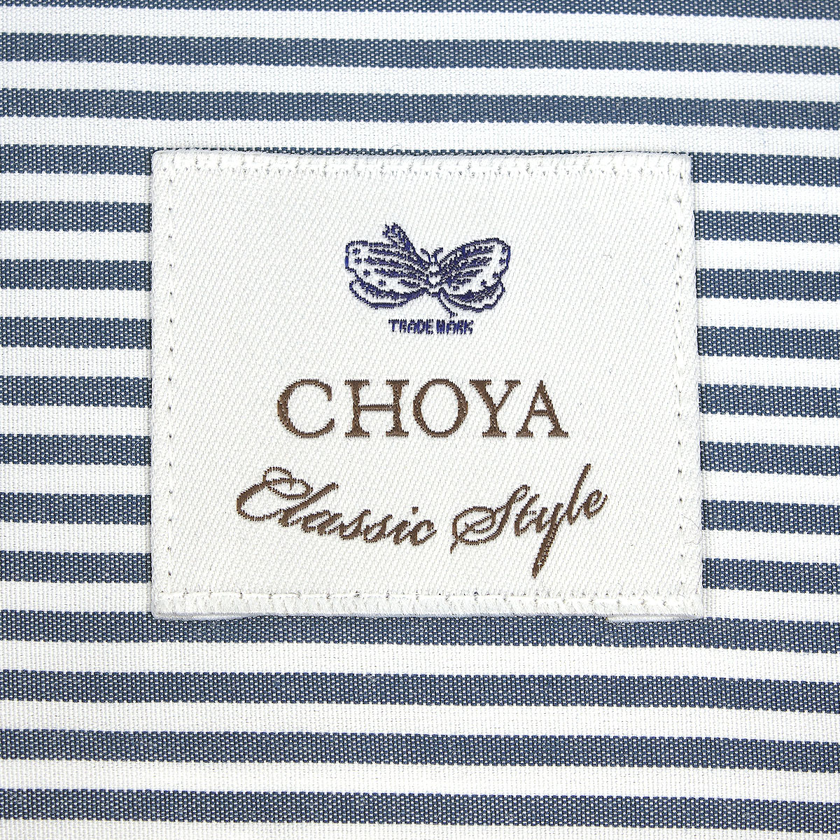 長袖タブカラー ネイビー ワイシャツ スリムフィット CHOYA Classic Style