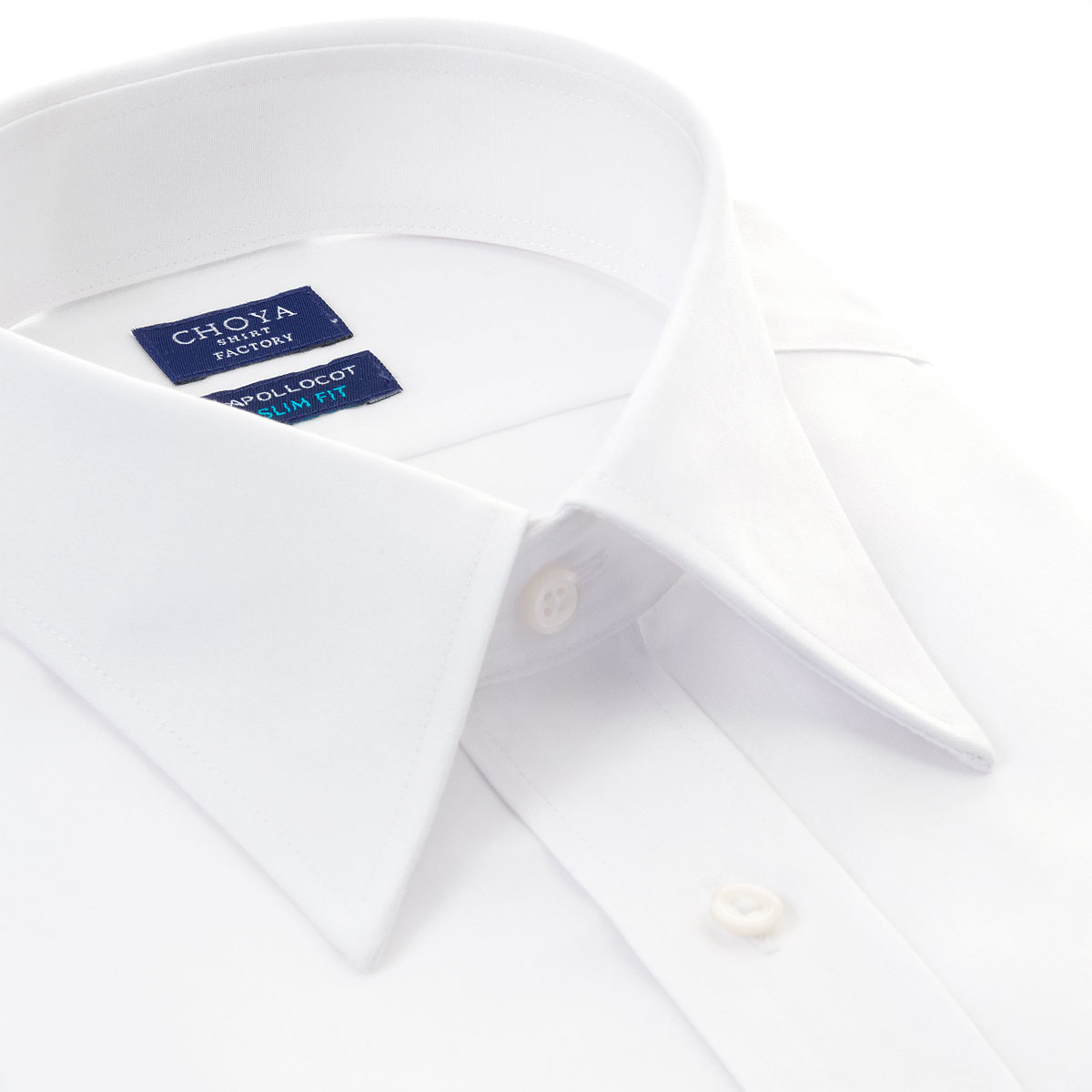 CHOYA SHIRT FACTORY スリムフィット 長袖レギュラーカラー ホワイト ワイシャツ SBTrecommend