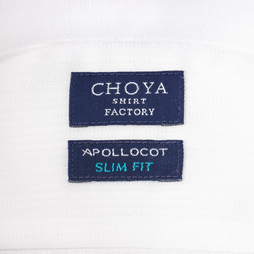【10%OFFクーポン対象品】 ワイシャツ スリムフィット ホワイト ドビー CHOYA SHIRT FACTORY