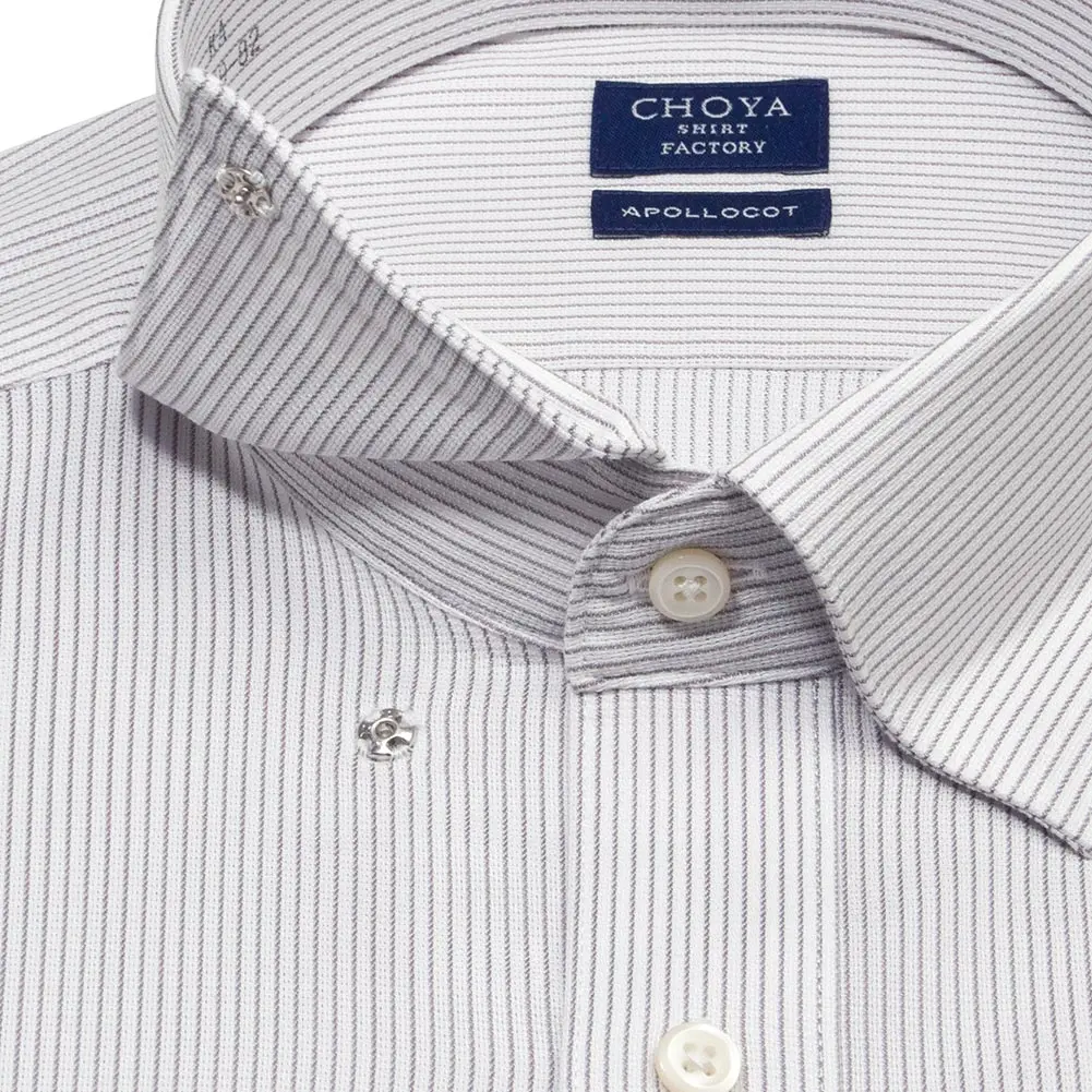 ワイシャツ ストライプ グレー ドビー CHOYA SHIRT FACTORY