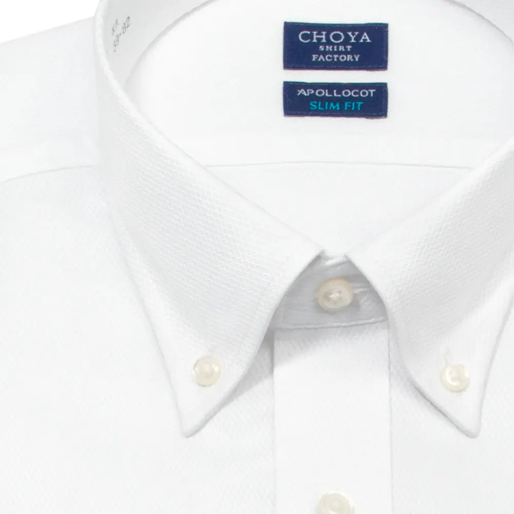 ワイシャツ スリムフィット ホワイト ドビー CHOYA SHIRT FACTORY