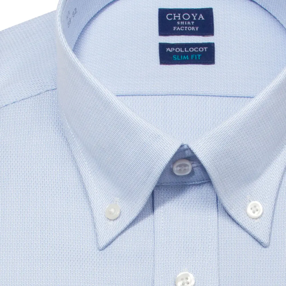 ワイシャツ スリムフィット ブルー ドビー CHOYA SHIRT FACTORY