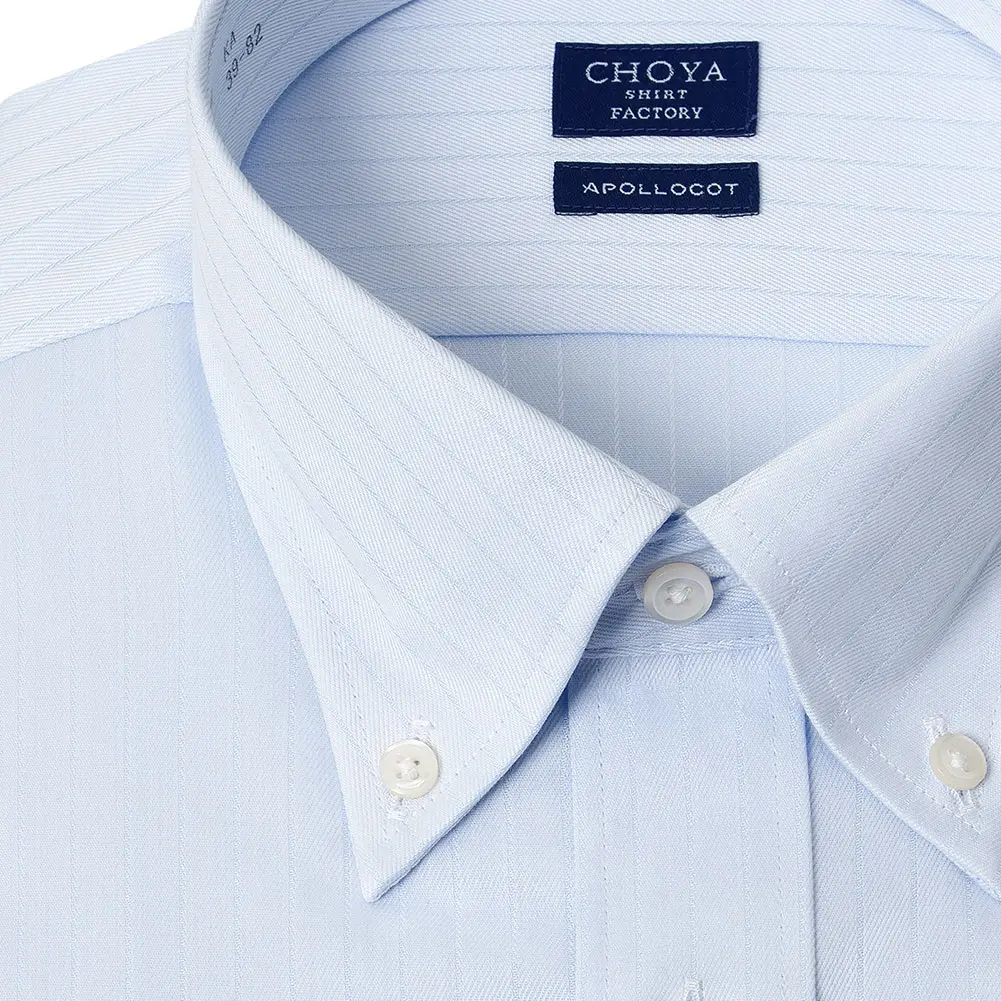 ワイシャツ ストライプ ブルー ドビー CHOYA SHIRT FACTORY