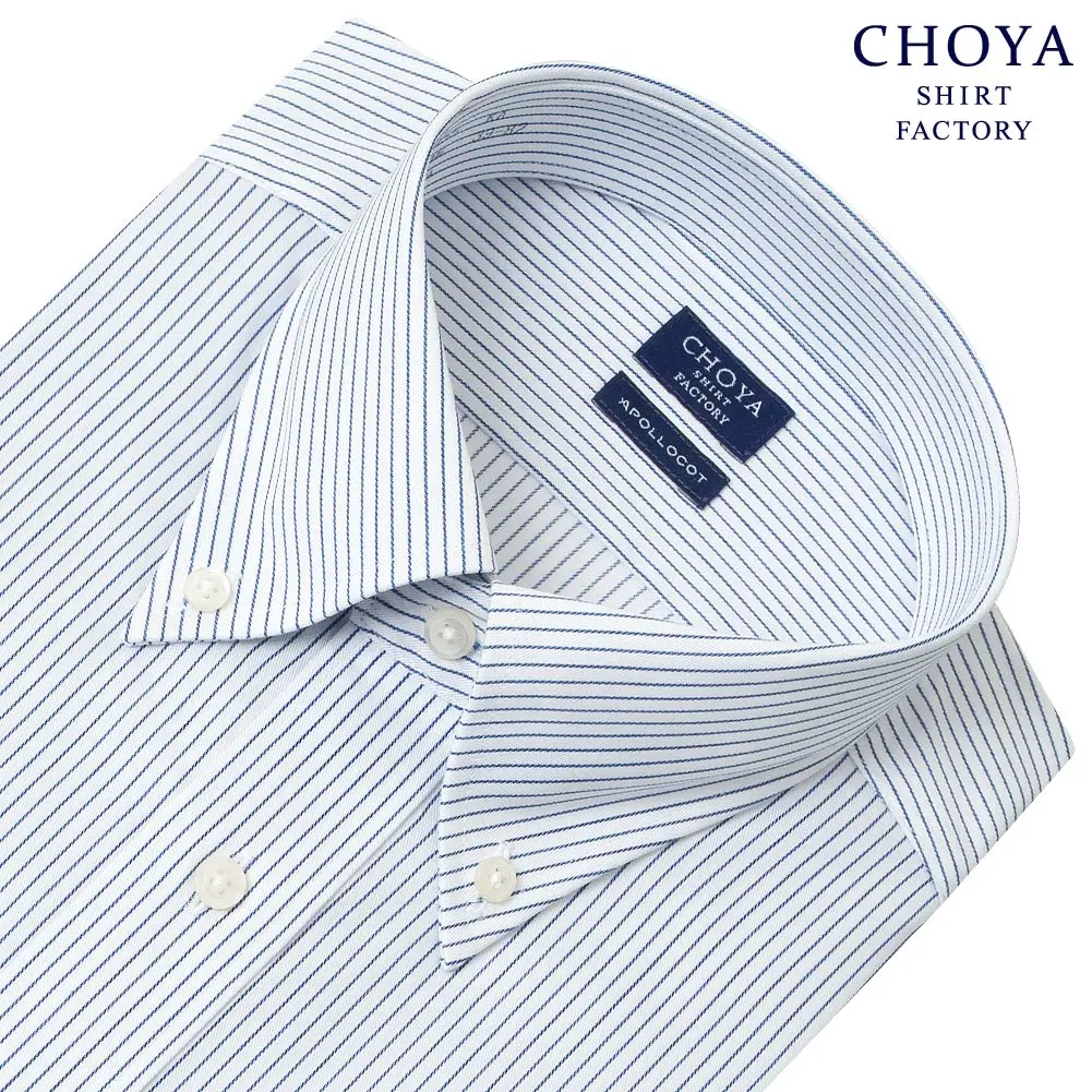 ワイシャツ ストライプ ネイビー CHOYA SHIRT FACTORY