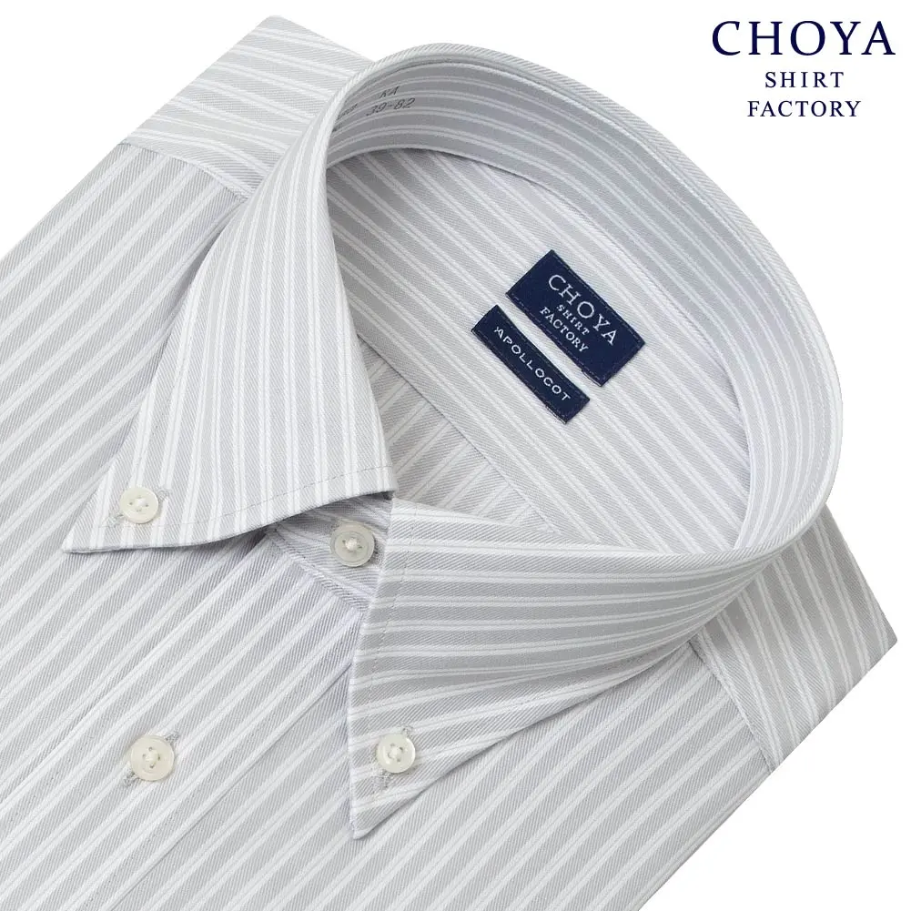 ワイシャツ ストライプ グレー CHOYA SHIRT FACTORY