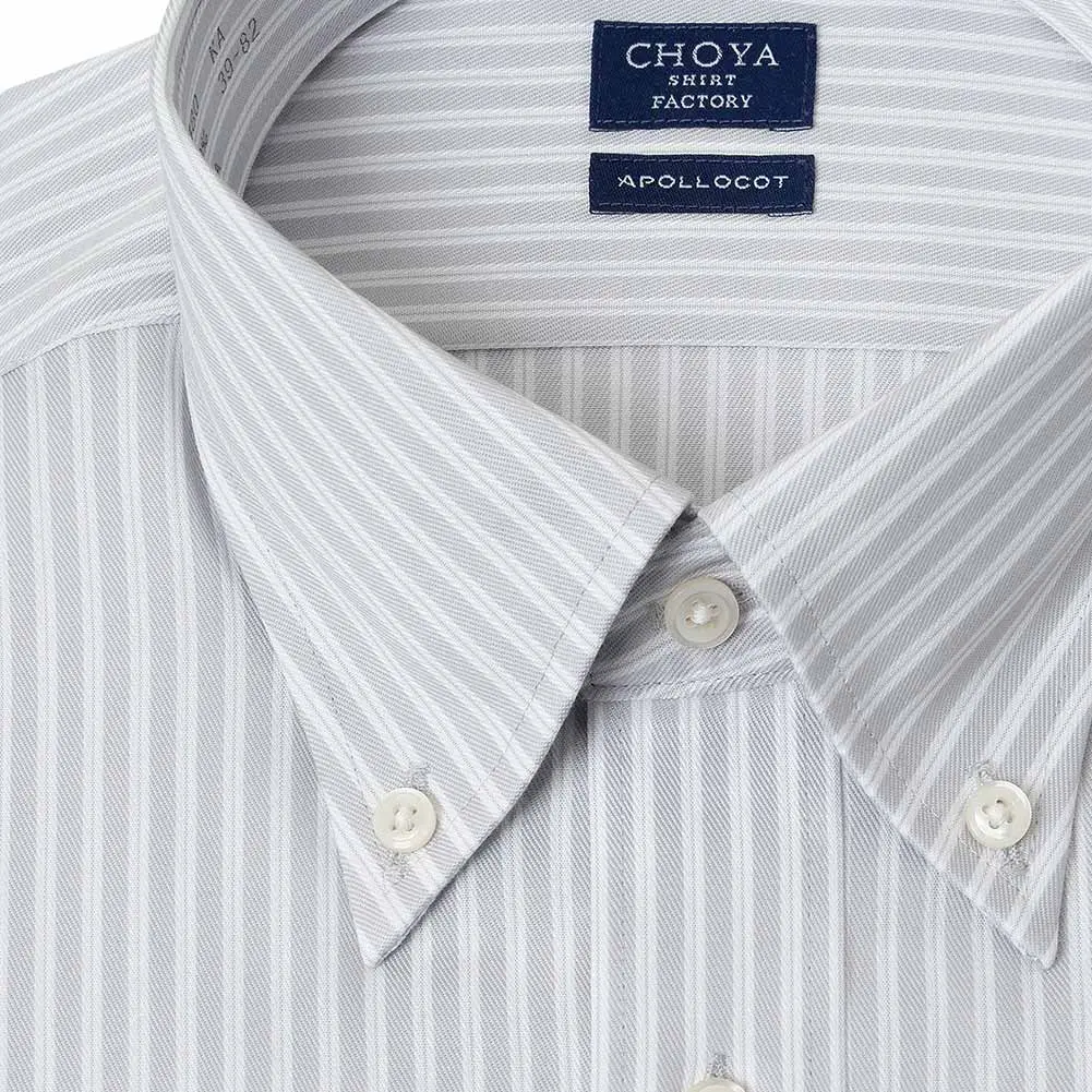 ワイシャツ ストライプ グレー CHOYA SHIRT FACTORY