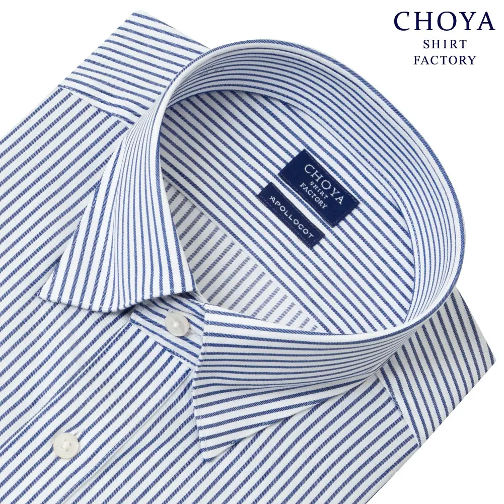 ワイシャツ ストライプ ネイビー CHOYA SHIRT FACTORY