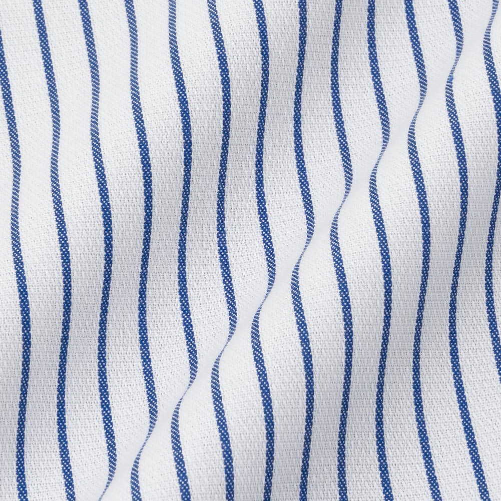 半袖ワイシャツ スリムフィット ストライプ ブルー クールコンシャス CHOYA SHIRT FACTORY