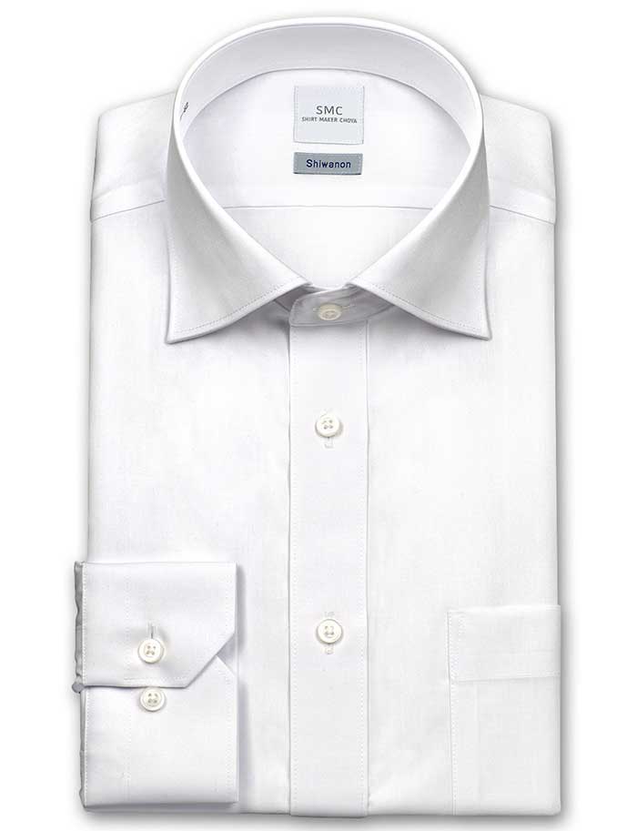 SMC 長袖ワイドカラー　 ホワイト ワイシャツ