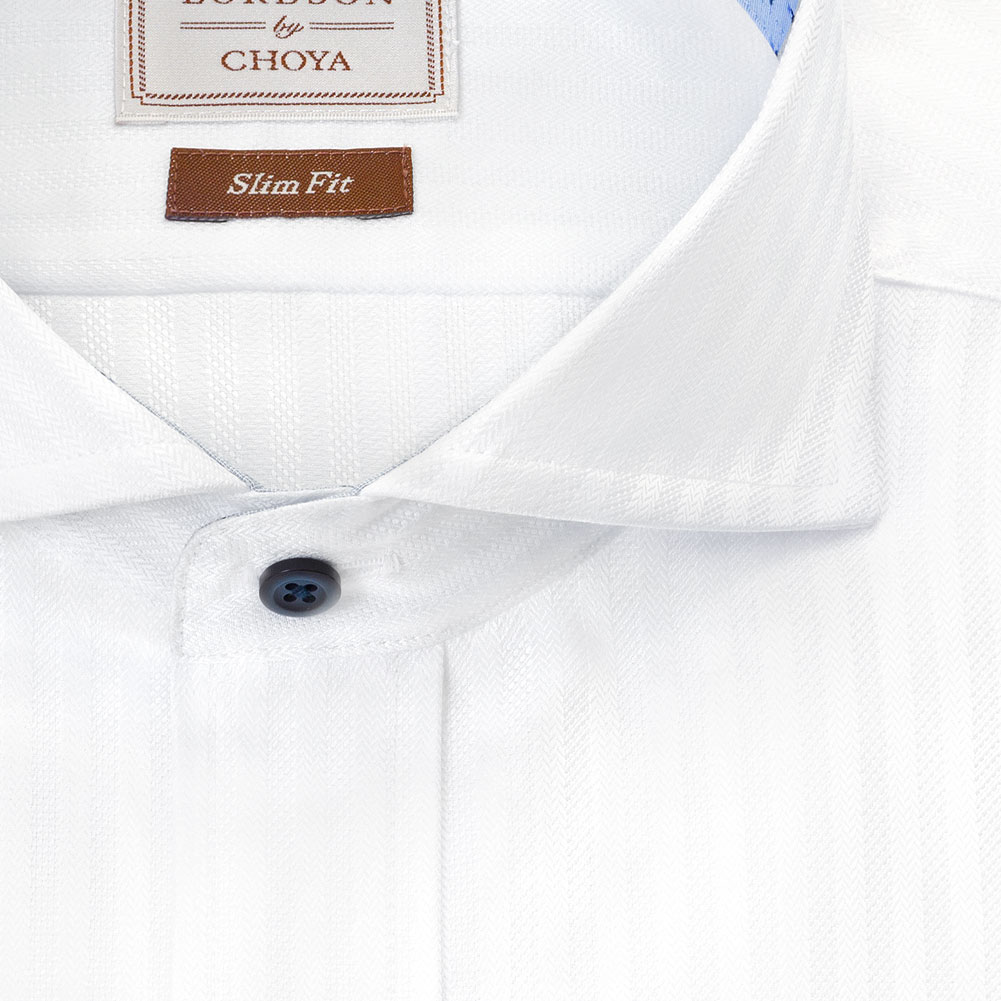 ワイシャツ ホワイト ドビー スリムフィット LORDSON by CHOYA