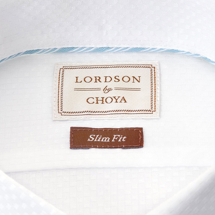 LORDSON by CHOYA スリムフィット 長袖ボタンダウン ホワイト ワイシャツ