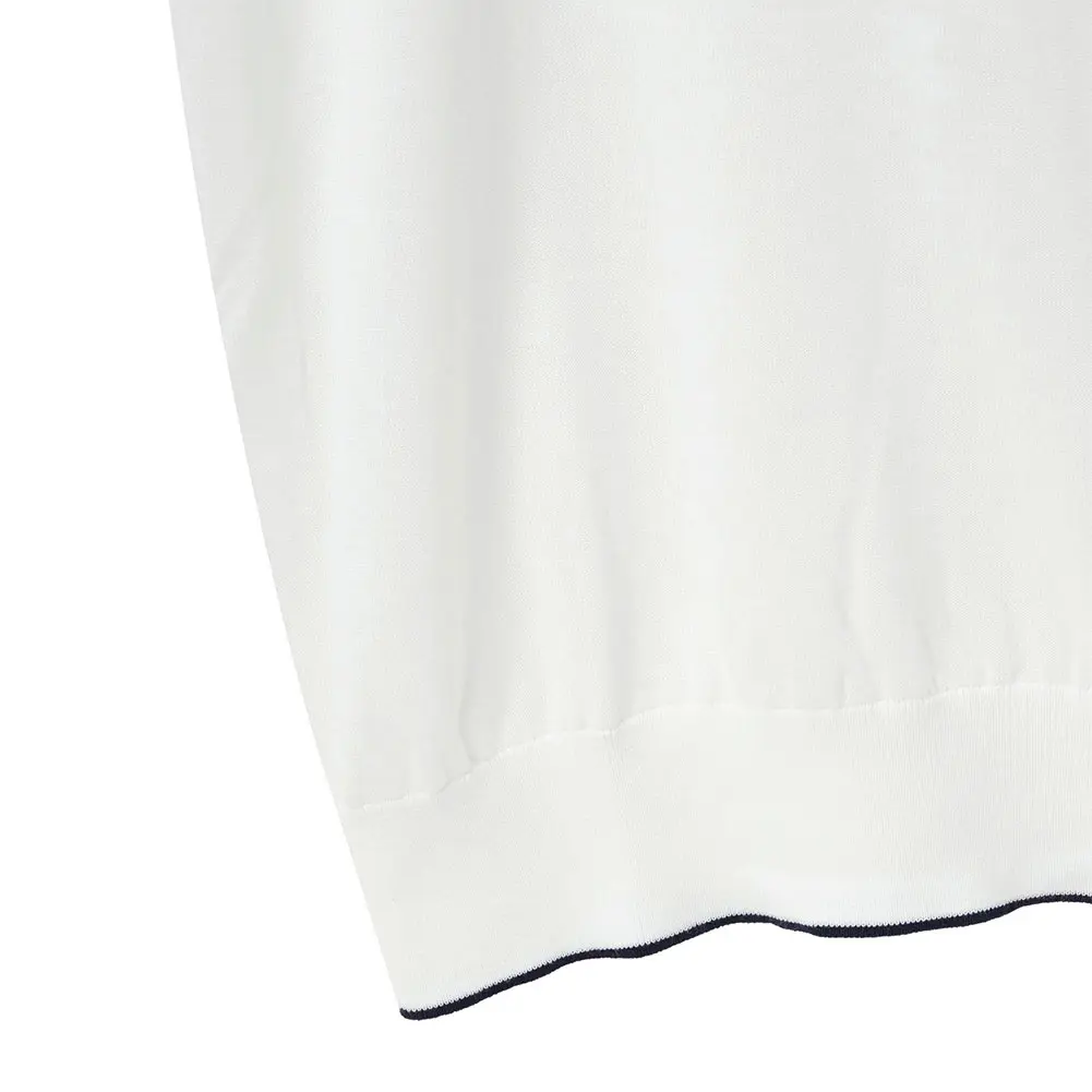 ニットシャツ CHOYA URBAN STYLE  ニット天竺編み 半袖 ポロシャツ 白 ホワイト 抗菌 防臭 綿100％