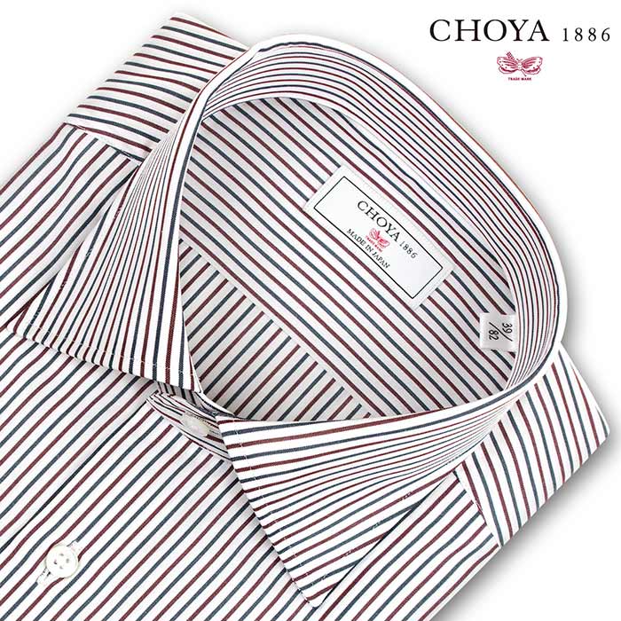 CHOYA1886 長袖ワイドカラー レッド ワイシャツ