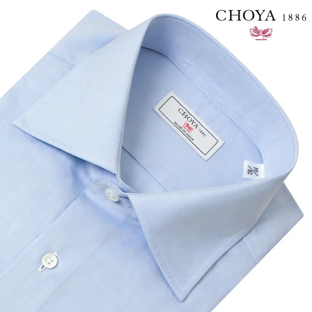 WEB限定 ワイシャツ 無地 ブルー ブロード CHOYA1886