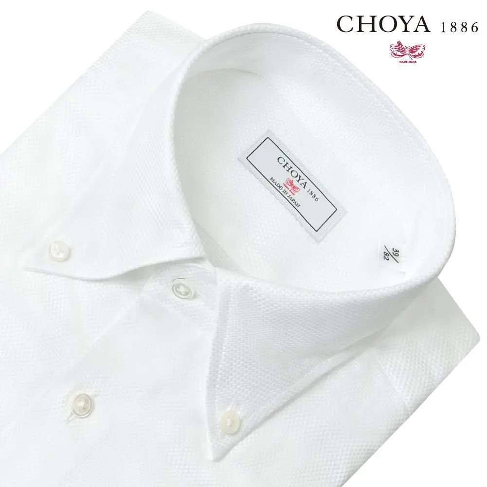 WEB限定 ワイシャツ チェック ホワイト ドビー CHOYA1886