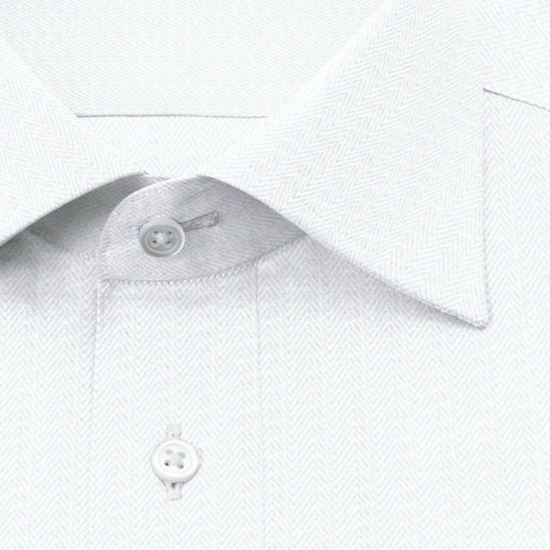 綿 50% ポリエステル 50%｜形態安定 パターンオーダーシャツ 白ドビー