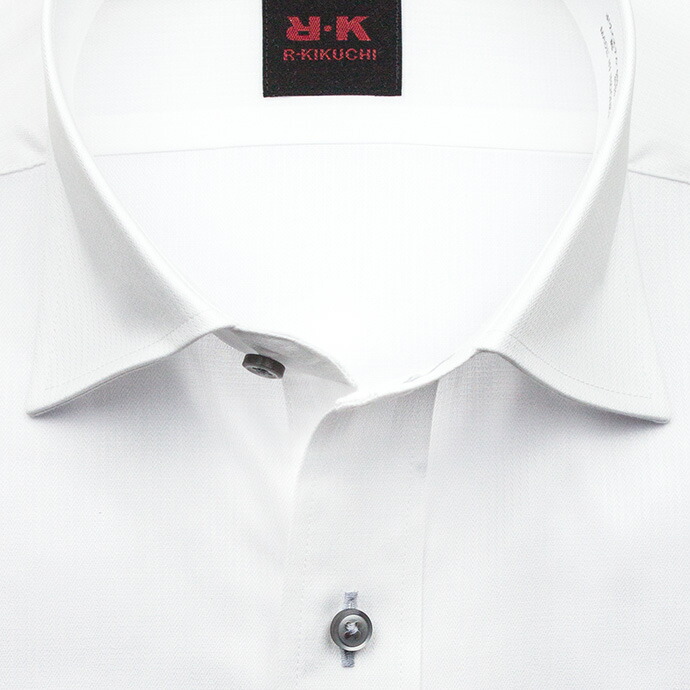 R・KIKUCHI 長袖ワイドカラー ホワイト ワイシャツ