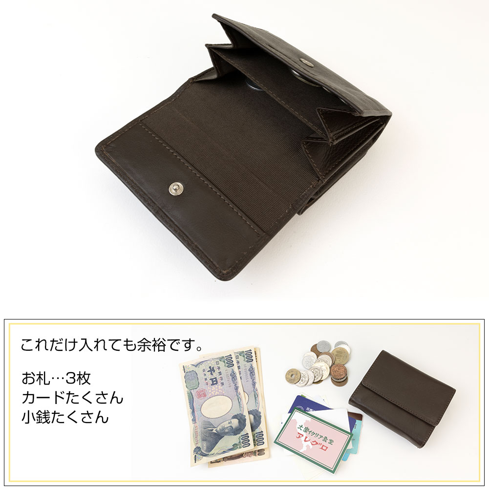 本革財布 カード用蛇腹ポケット付き、カード収納特化型タイプ。