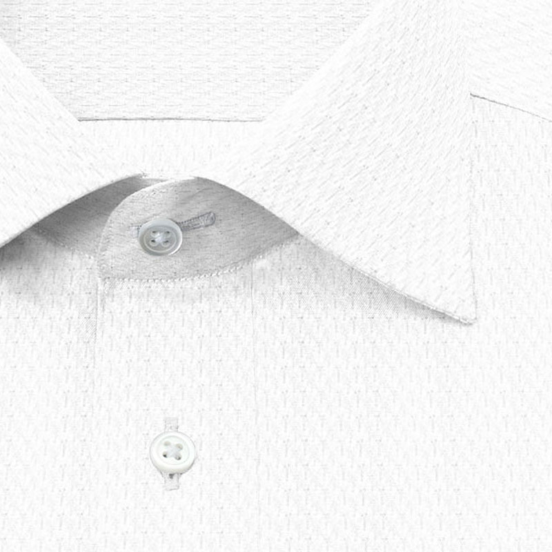 綿 50% ポリエステル 50%｜形態安定 パターンオーダーシャツ　白ドビー