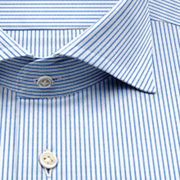綿 50% ポリエステル 50%｜形態安定 パターンオーダーシャツ　ブルー
