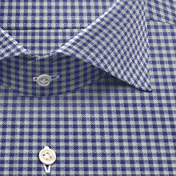 綿 100%｜ パターンオーダーシャツ　ブルー × グレー