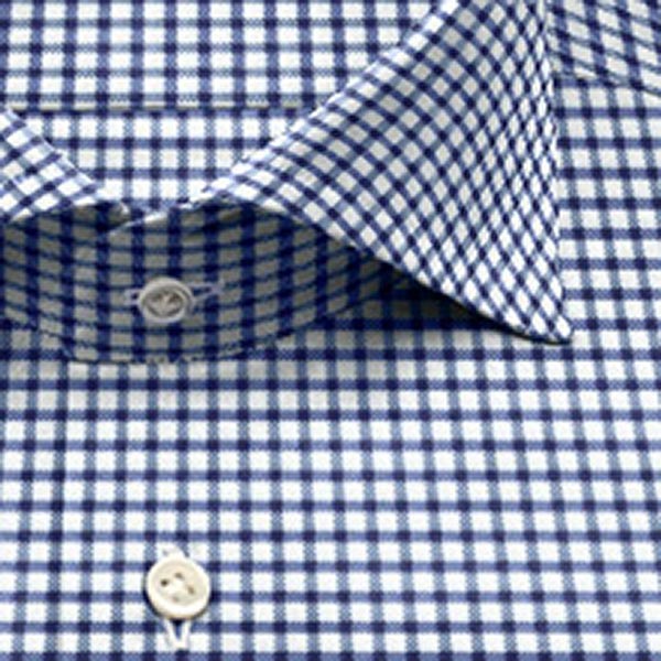 綿 100%｜ パターンオーダーシャツ　濃紺 × 白ドビー