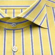綿 100%｜ パターンオーダーシャツ　黄 × 濃紺