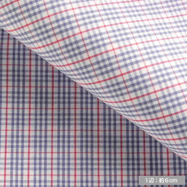 綿 100%｜パターンオーダーシャツ 赤 × 濃紺