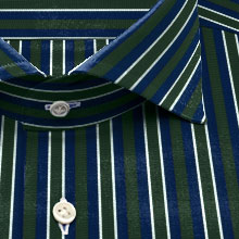 綿 100%｜ パターンオーダーシャツ　グリーン × 濃紺