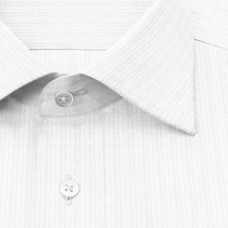 綿 100%｜形態安定 パターンオーダーシャツ　白ドビー