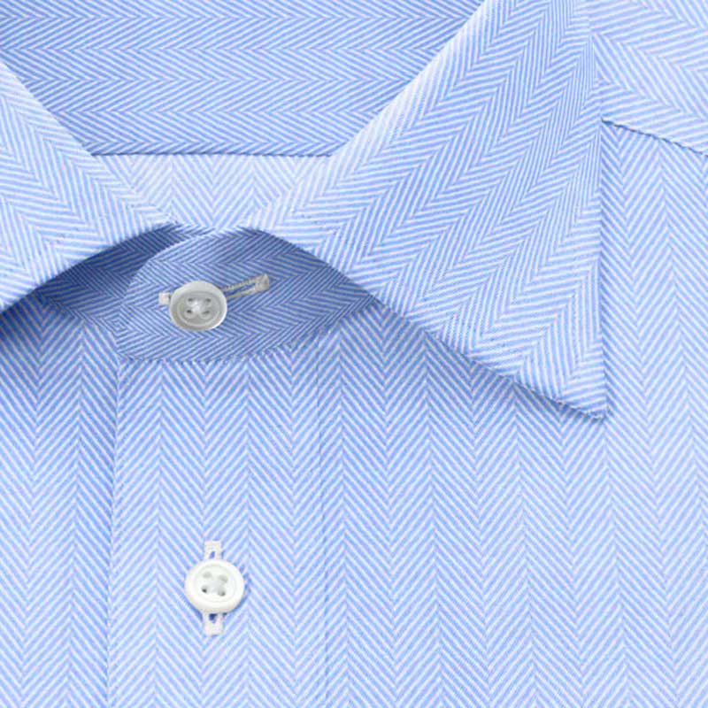 綿 100%｜形態安定 パターンオーダーシャツ　ブルー