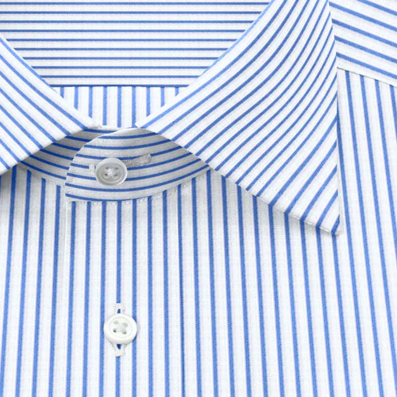 綿 100%｜形態安定 パターンオーダーシャツ　ブルーストライプ