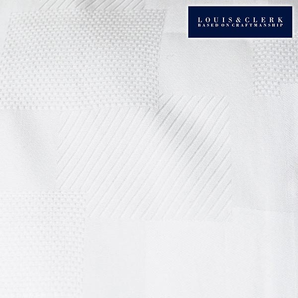 ワイシャツ 幾何 ホワイト ジャカード LOUIS & CLERK