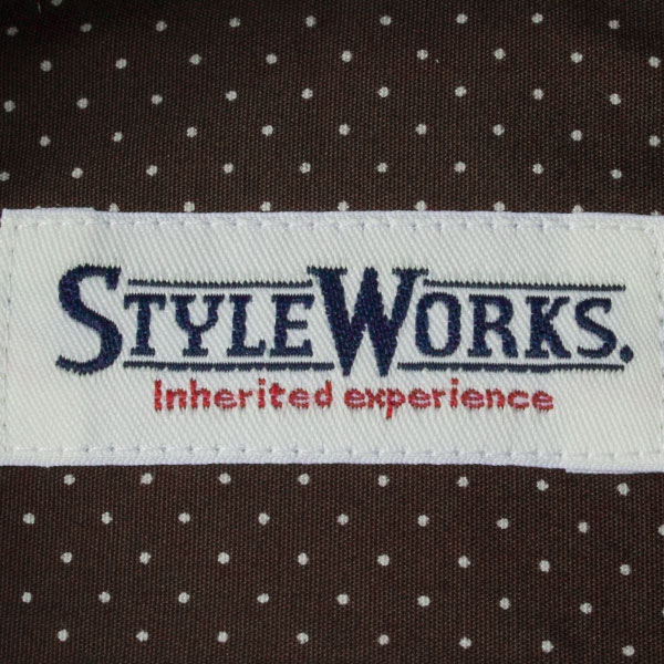 STYLE WORKS(スタイルワークス) 長袖ボタンダウン ブラウン ワイシャツ