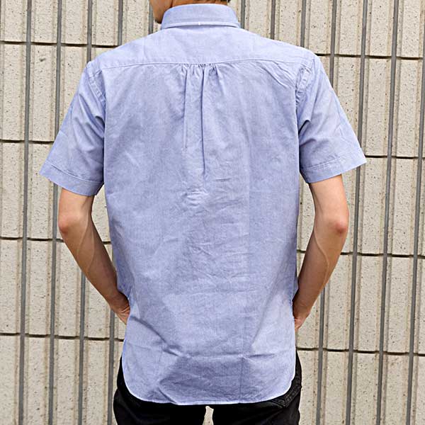 フリークスストア淡青スタンダードボタンダウンシャツ半袖メンズSカジュアルシャツ