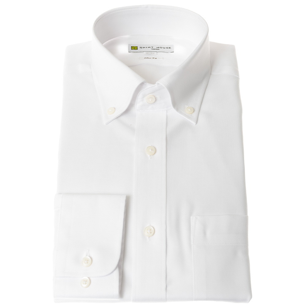 ワイシャツ スリムフィット ホワイト オックスフォード SHIRT HOUSE・ホワイトレーベル