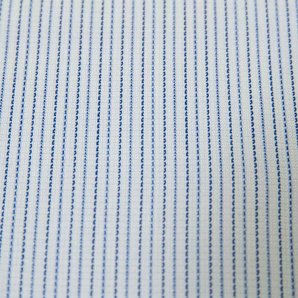 ワイシャツ ストライプ ブルー ドビー オーガニックコットンブレンド フラボノ SHIRT HOUSE・ブルーレーベル