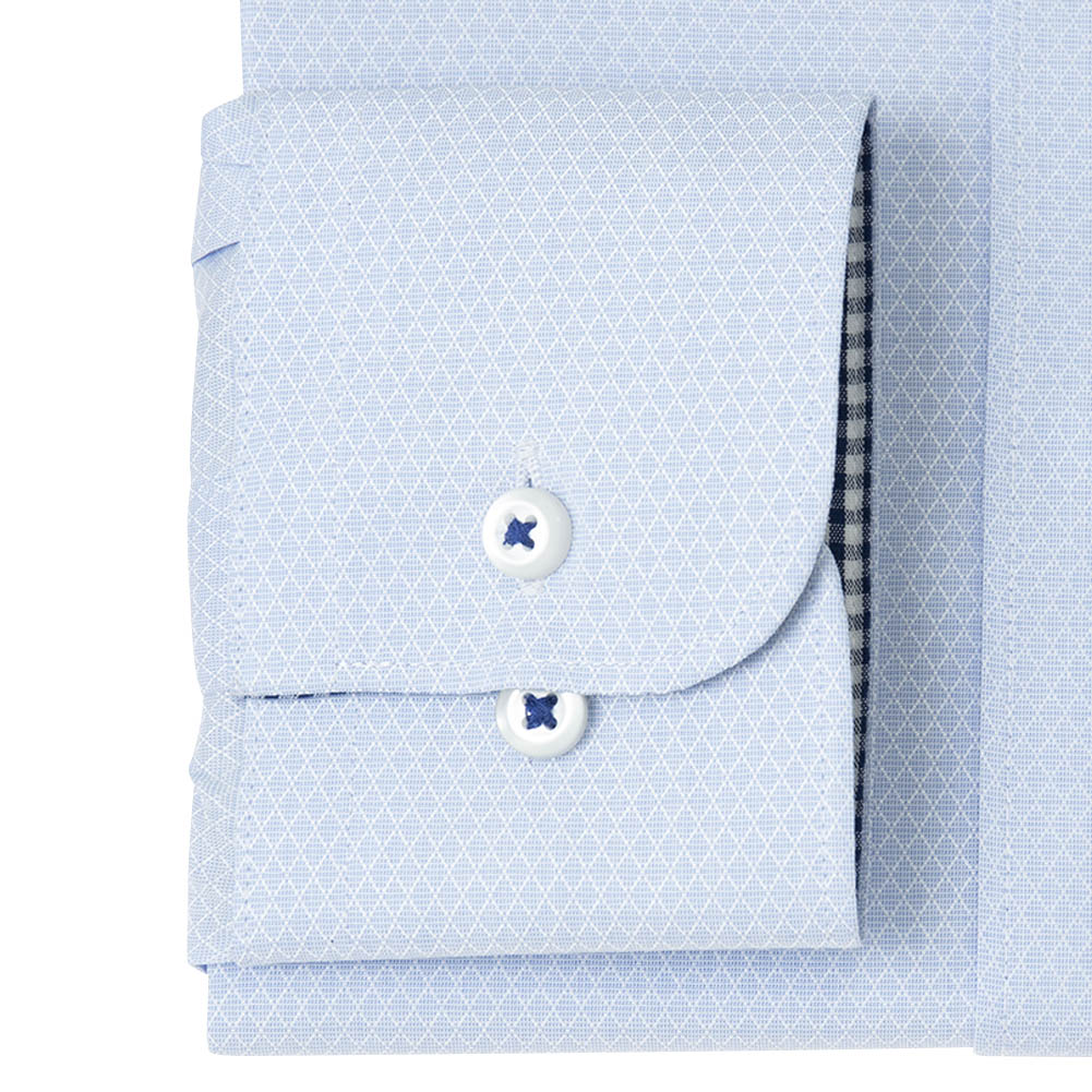 ワイシャツ スリムフィット ブルー ドビー フラボノ 吸水速乾 エバーフィール SHIRT HOUSE・ブルーレーベル