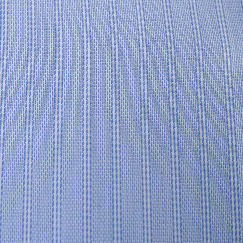 ワイシャツ スリムフィット ストライプ ブルー オーガニックコットンブレンド SHIRT HOUSE・ブルーレーベル