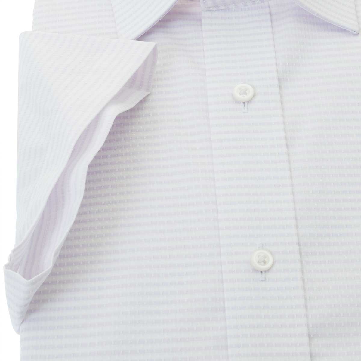 SHIRT HOUSE・ホワイトレーベル 半袖 セミワイドカラー ホワイト ワイシャツ