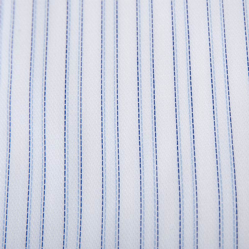 半袖ワイシャツ ストライプ ブルー フラボノ SHIRT HOUSE・ホワイトレーベル