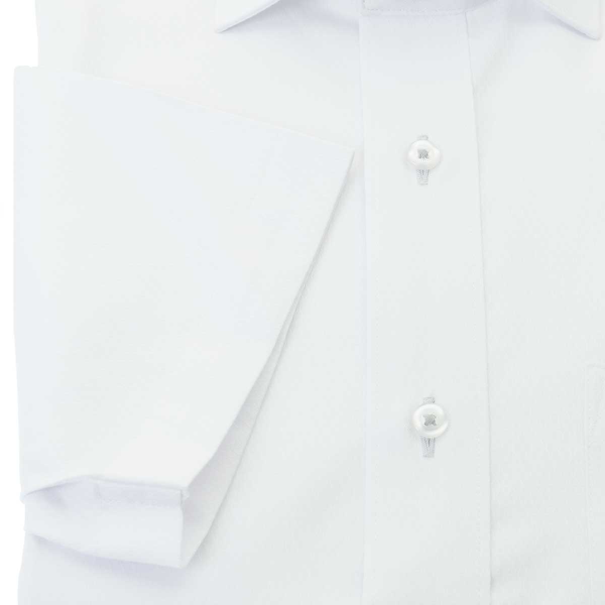 SHIRT HOUSE・ブルーレーベル 半袖スリムフィット ワイドカラー ホワイト ワイシャツ