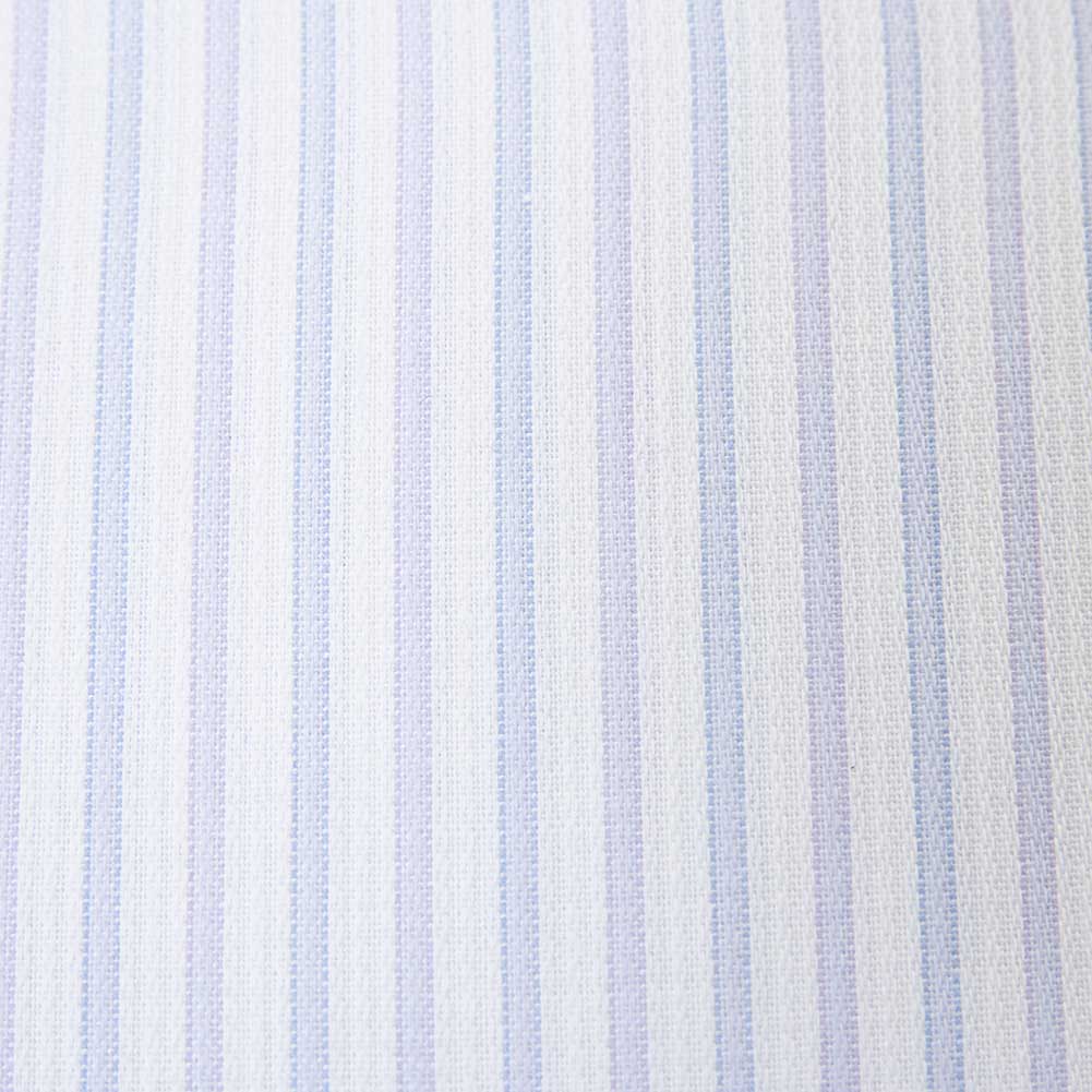 半袖ワイシャツ スリムフィット ストライプ ブルー 吸水速乾 フラボノ SHIRT HOUSE・ブルーレーベル
