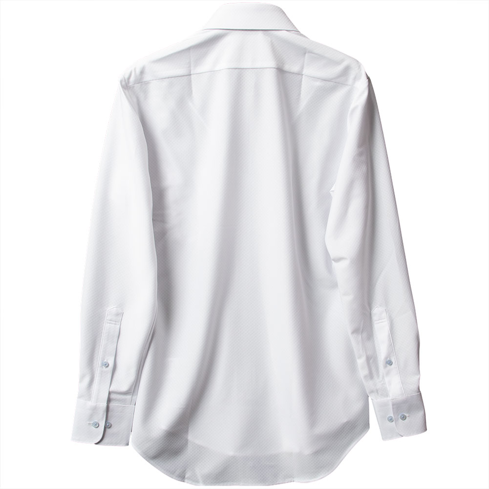 ニットシャツ(裄詰不可) スリムフィット ホワイト ニット 吸水速乾 SHIRT HOUSE・グリーンレーベル