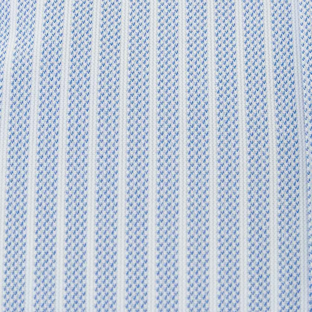 ニットシャツ(裄詰不可) ストライプ ブルー ニット 吸水速乾 SHIRT HOUSE・グリーンレーベル